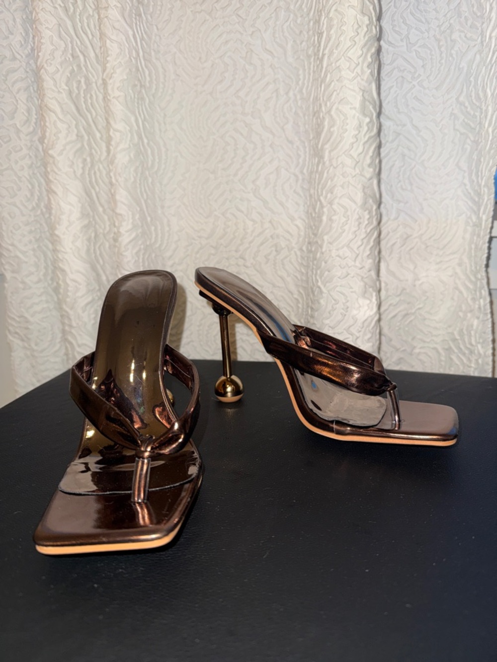 Brown sandal heels